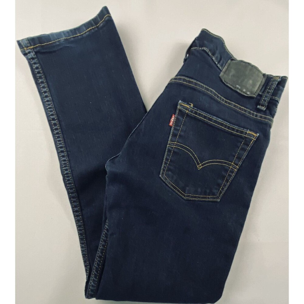 Levis 511 Boys Dark Wash Performance Slim Fit Denim Blue Jeans Size 16 28x28